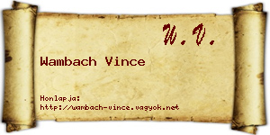 Wambach Vince névjegykártya